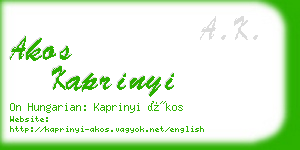 akos kaprinyi business card